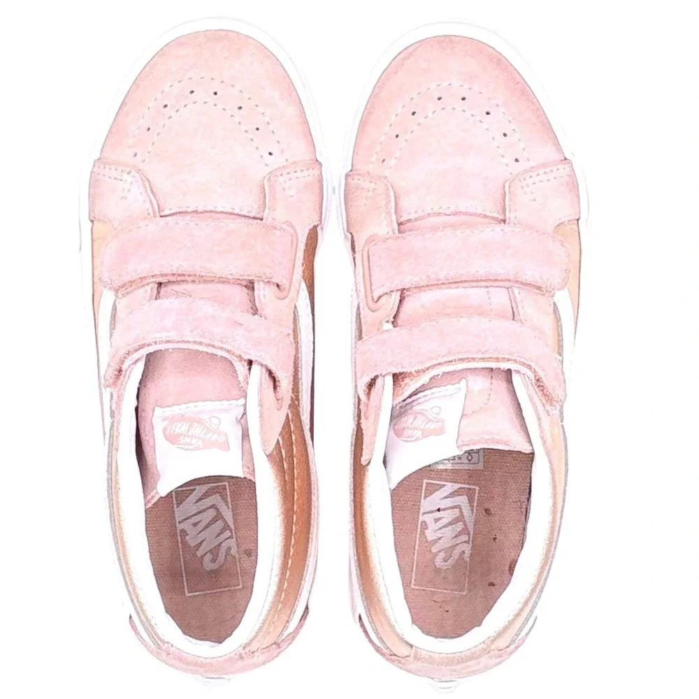 Vans Sk8-Hi Zip Toddler Shoes Rose Gold Pink Suede Hook and Loop Sz 3 US Kids‎